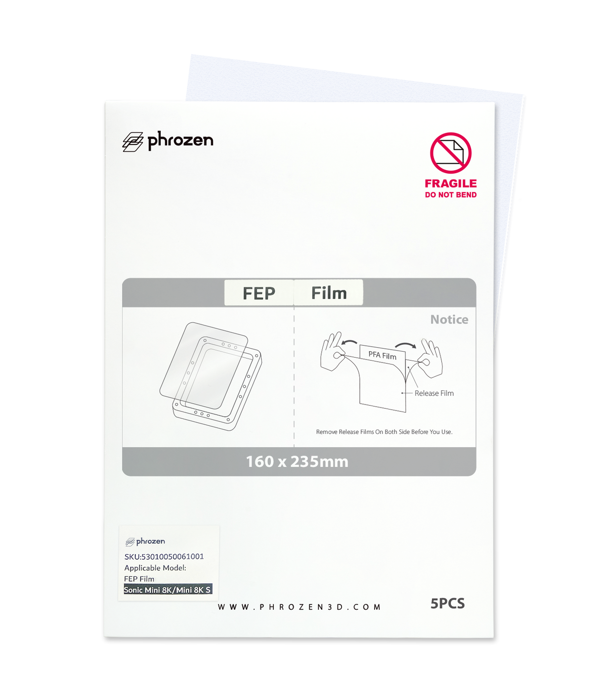 Phrozen 7.1" FEP Film 5pcs (Mini 8K/Mini 8K S)