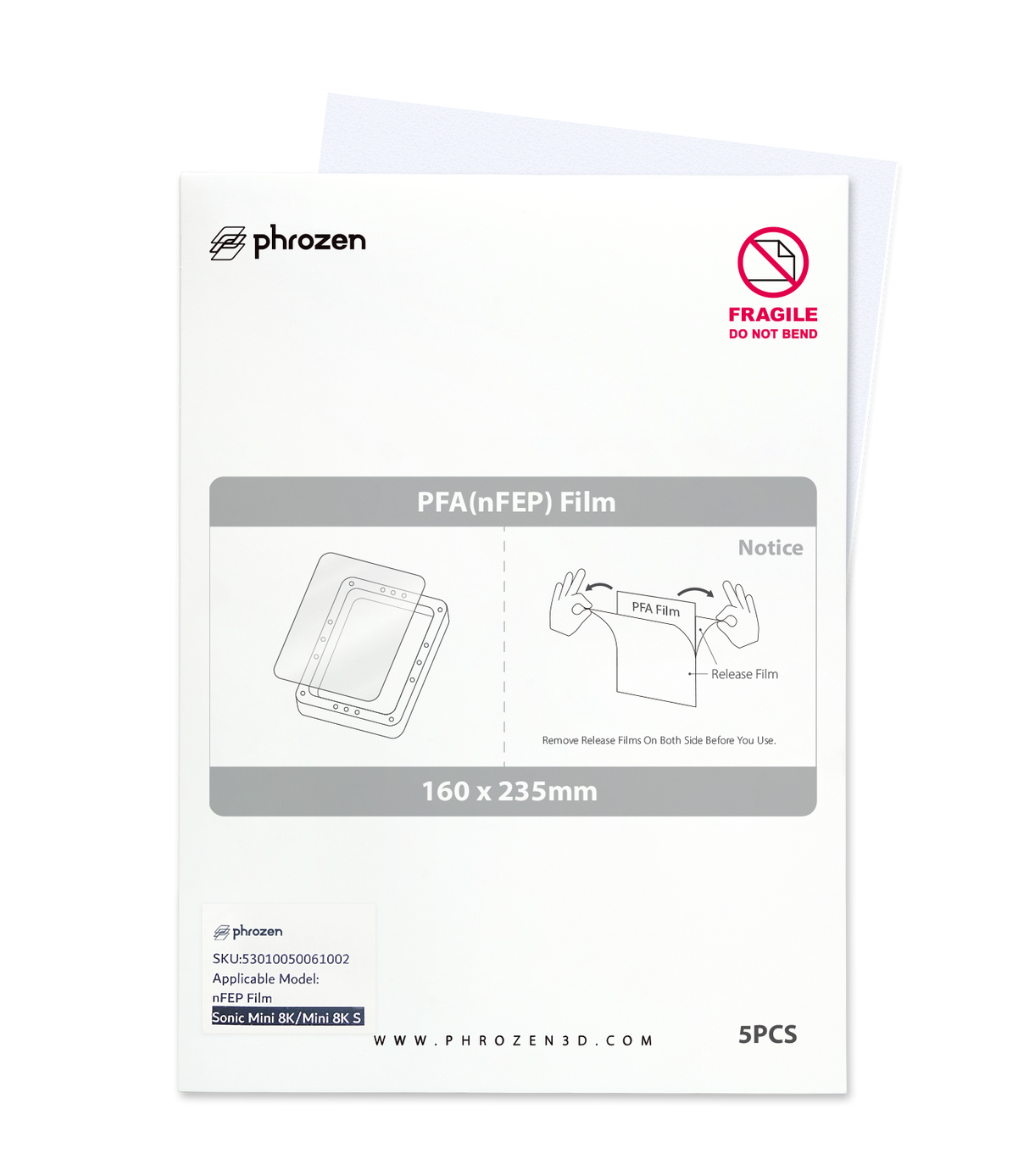 Phrozen 7.1" PFA (nFEP) Film 5pcs (Mini 8K/Mini 8K S)