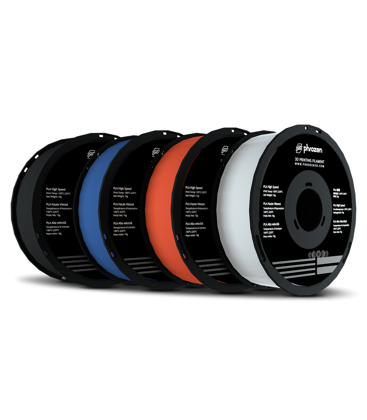Phrozen High-Speed PLA Black & PLA White & Blue & Red Bundle