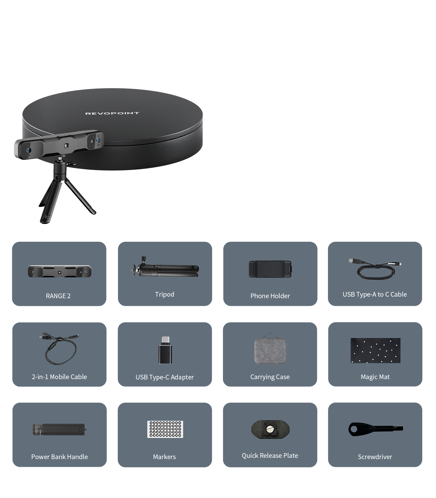 Revopoint RANGE 2 3D Scanner Premium Turntable Package